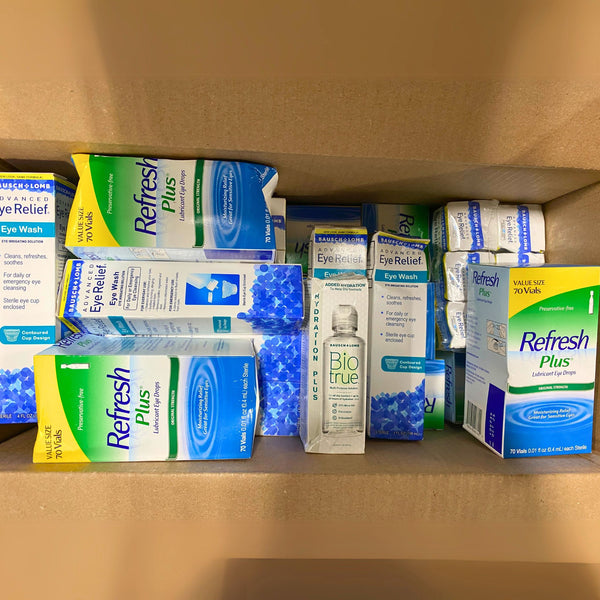 Refresh Plus, Bausch + Lomb and BioTrue Eye Relief Drops For Contacts