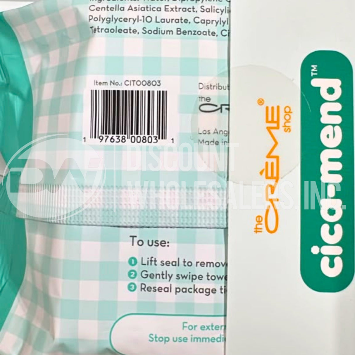 The Crème Shop Cica-Mend Blemish Cleansing Towelettes 60 Count (72 Pcs Lot)