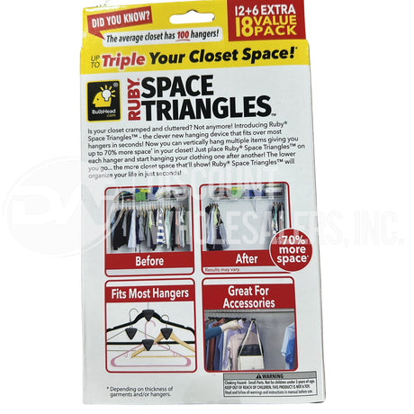 AS-SEEN-ON-TV Premium Hanger Hooks Triple Closet Space 18PC (80 Pcs Lot)