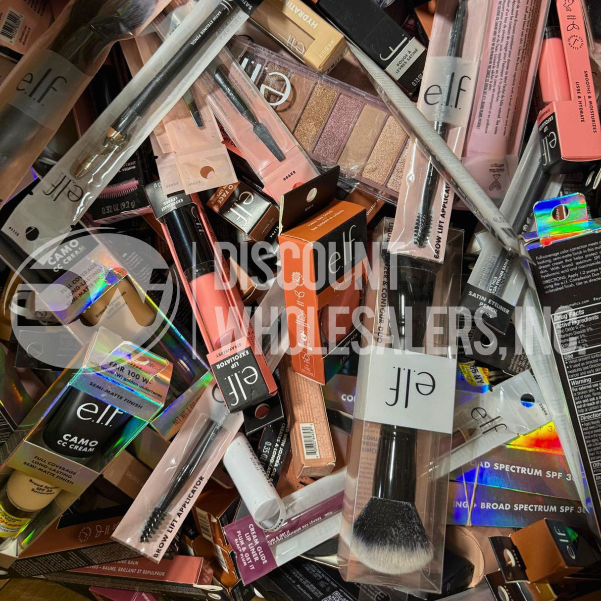 Elf Assorted Makeup Eyeshadow, Lipstick, Primer, Exfoliator And More Different Sizes and Shades (150 Pcs Lot)