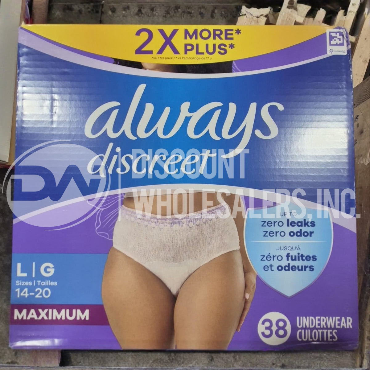 Always Discreet Underwear Culottes Assorted Sizes (45 Pcs Per Pallet)