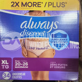Always Discreet Underwear Culottes Assorted Sizes (45 Pcs Per Pallet)