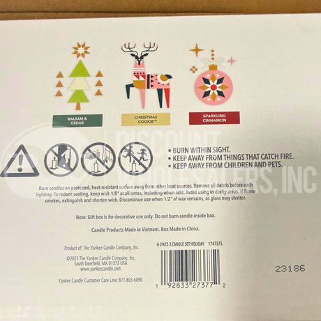 Yankee Candle Holiday Candle Set Balsam Cedar Christmas Cookie Cinnamon 15 Oz (48 Pcs Lot)