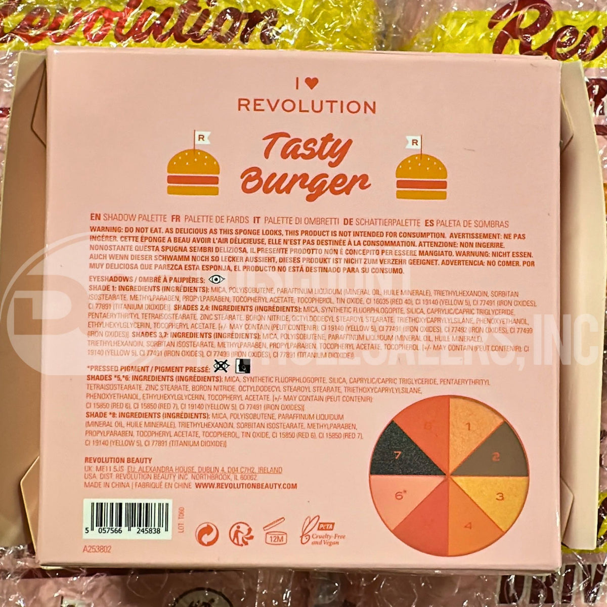 Revolution Drive Thru Grilled Cheese Cheesy Burger Eyeshadow Palette (56 Pcs Lot)