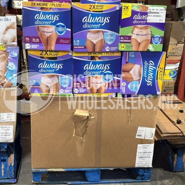 Always Discreet Underwear Culottes Assorted Sizes (60 Pcs Per Pallet)