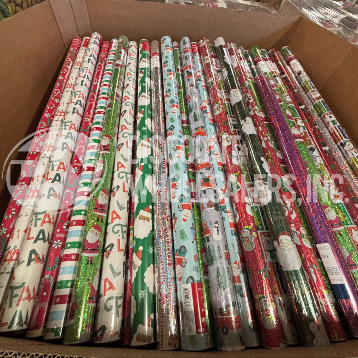 Assorted Christmas Gift Wrapping Paper Rolls Pallet – 700+ Pieces Per Pallet