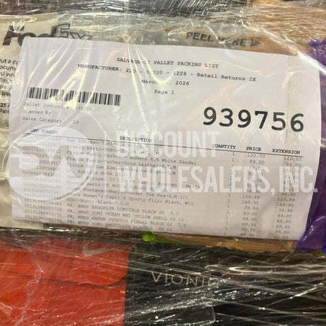 SHOES PLT #2 - (180 Pcs Per Pallet)