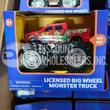 Licensed Vehicles Big Wheel Monster Trucks Assorted (78 Pcs Lot)