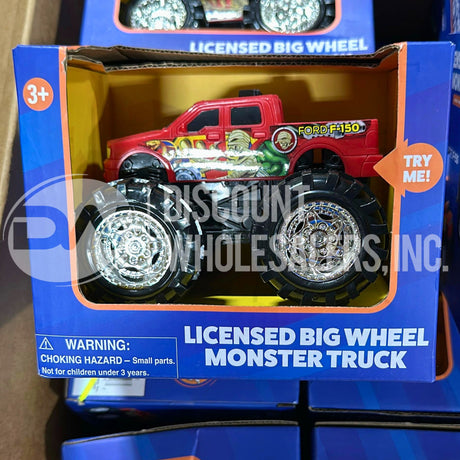 Licensed Vehicles Big Wheel Monster Trucks Assorted (78 Pcs Lot)
