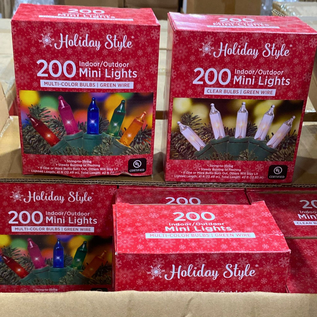 Holiday Style Indoor/Outdoor Mini Lights Clear & Multi Color Bulbs 