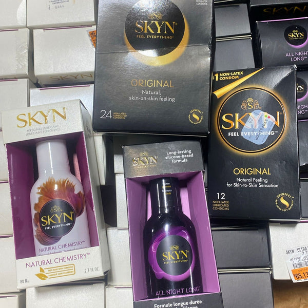 Skyn Assorted Mix includes Lubricant , Condoms & Discreet Vibrating Bullet