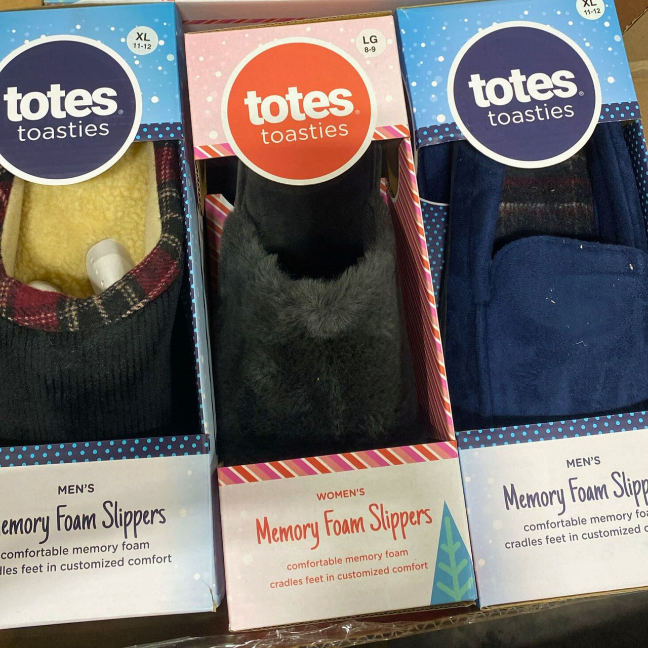 Totes Toasties Women's and Men's, Memory Foam Slippers Sizes Mix 