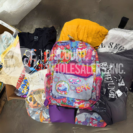 Assorted Miscellaneous Apparel Mix- Anime, Character Tees, Marvel & More (50 Pcs Lot)
