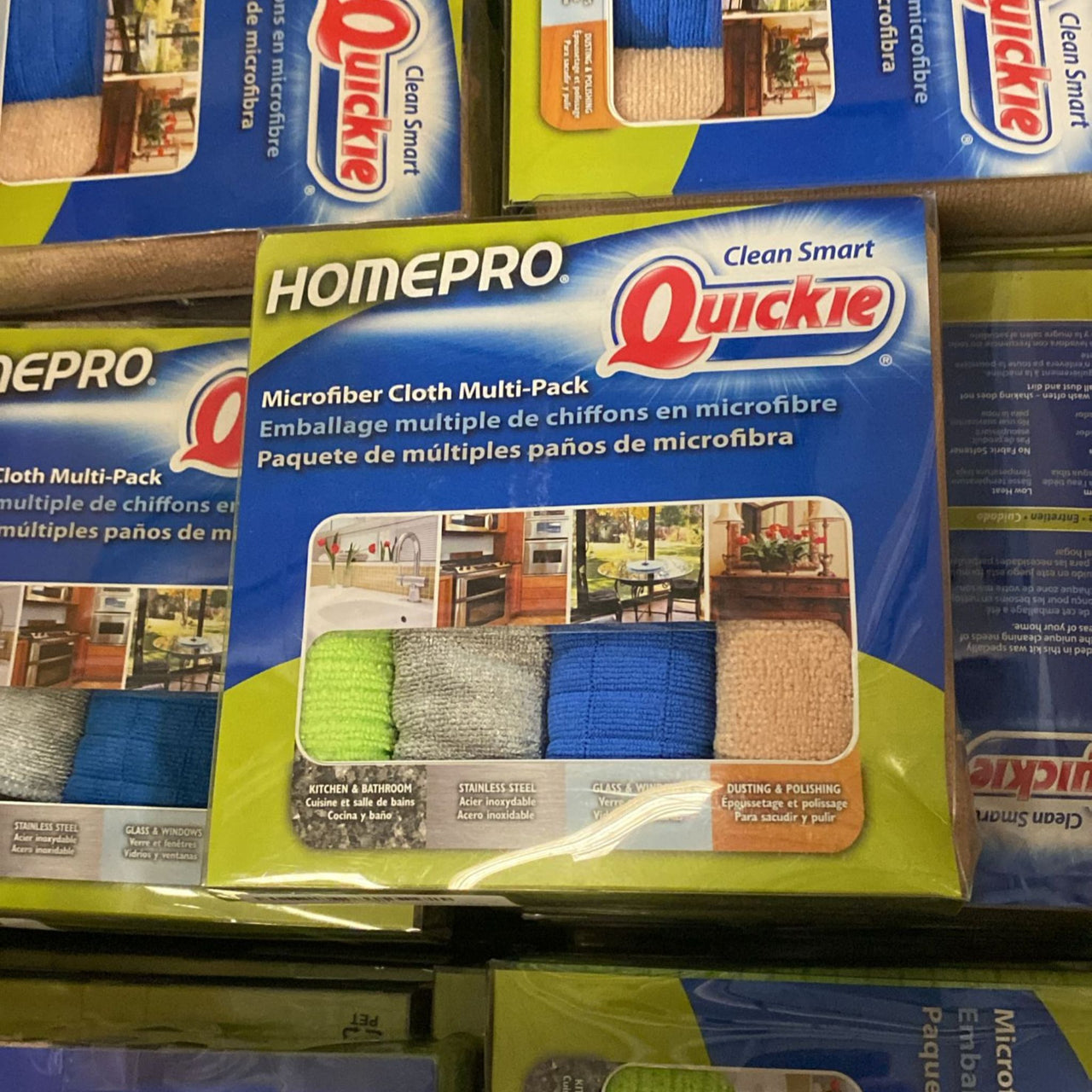 Clean Smart Quickie Homepro Microfiber Cloth Multi Pack for Kitchen & Bathroom