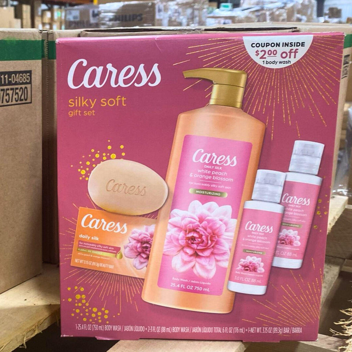 Caress Silky Soft Gift Set Body Wash & Bar Soap (45 Pcs Lot)