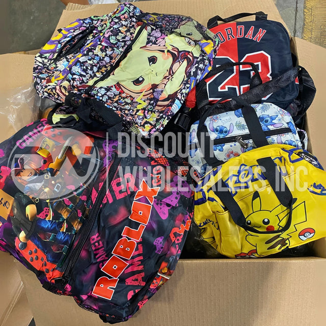 Anime & Character Mix - BAGS,BACKPACKS,LUNCH BAGS, BLANKETS (100 Pcs Lot)
