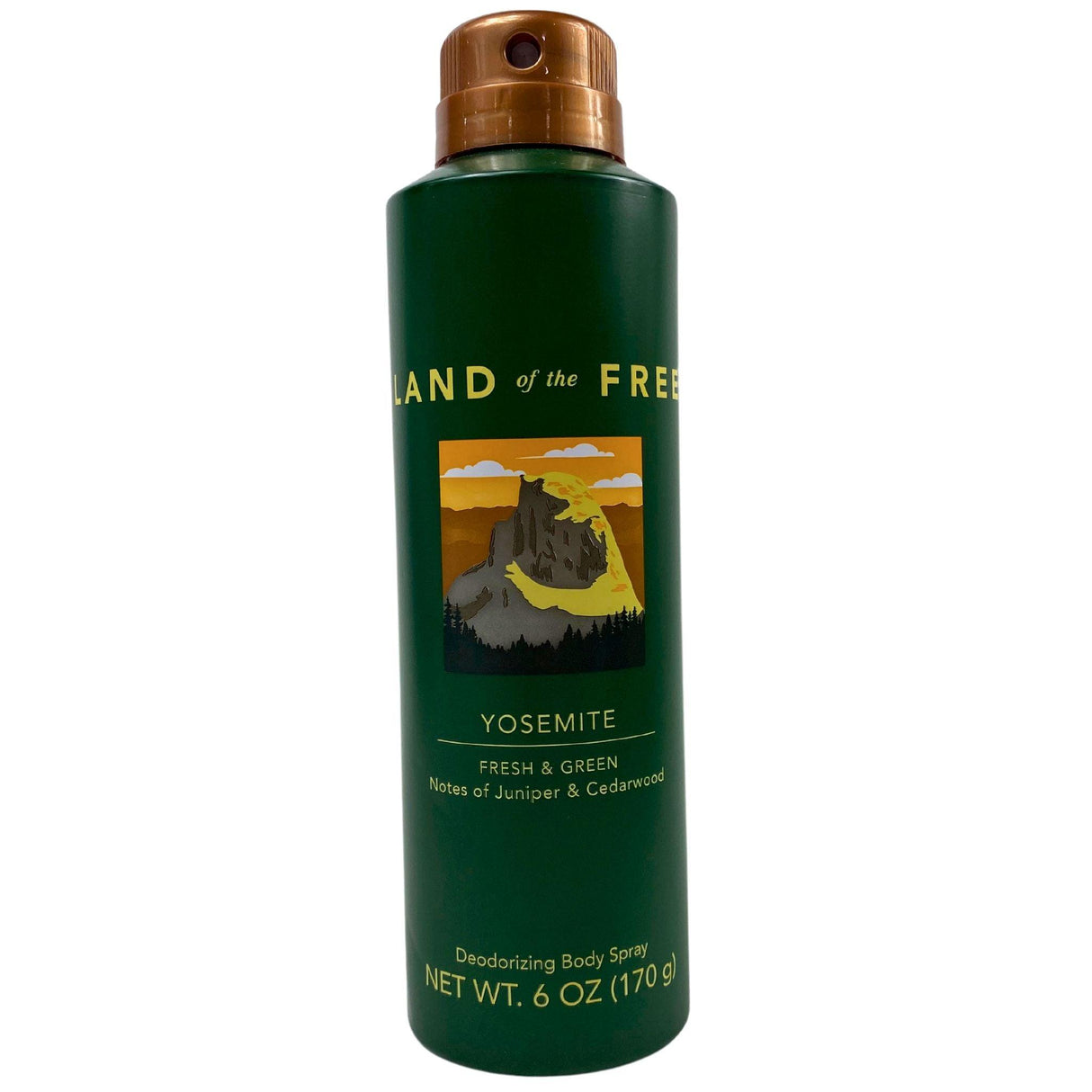 Land Of The Free Yosemite Fresh & Green Deodorizing Body Spray 6ZO