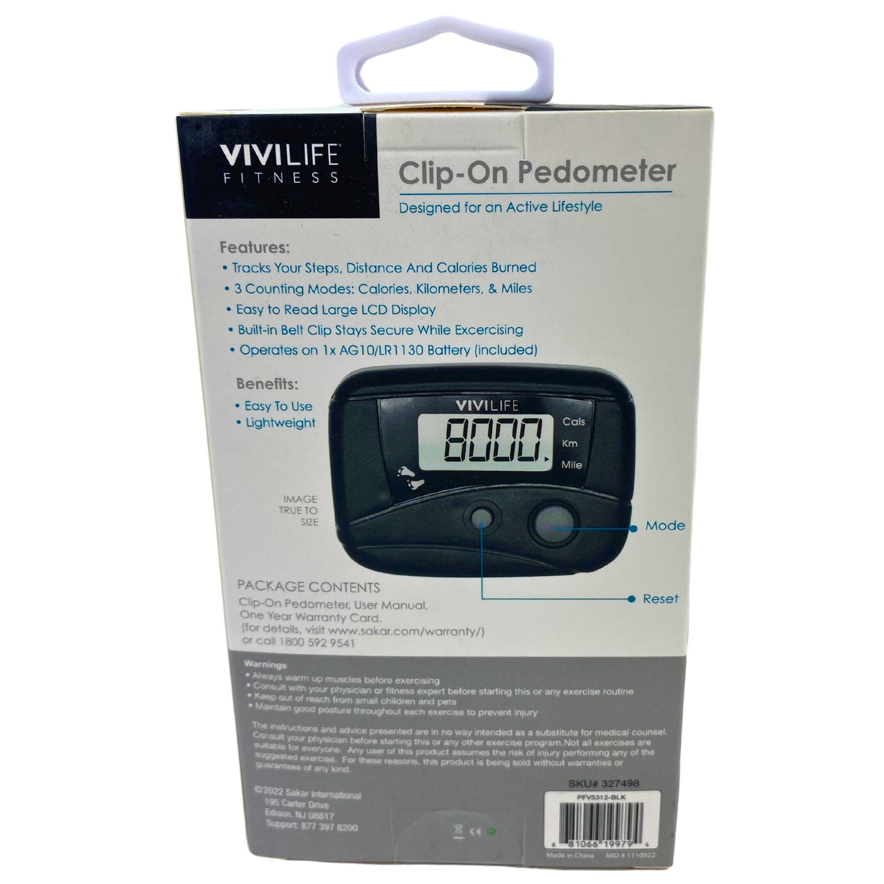 ViviLife Fitness Clip On Pedometer Designed for an Active Lifestyle