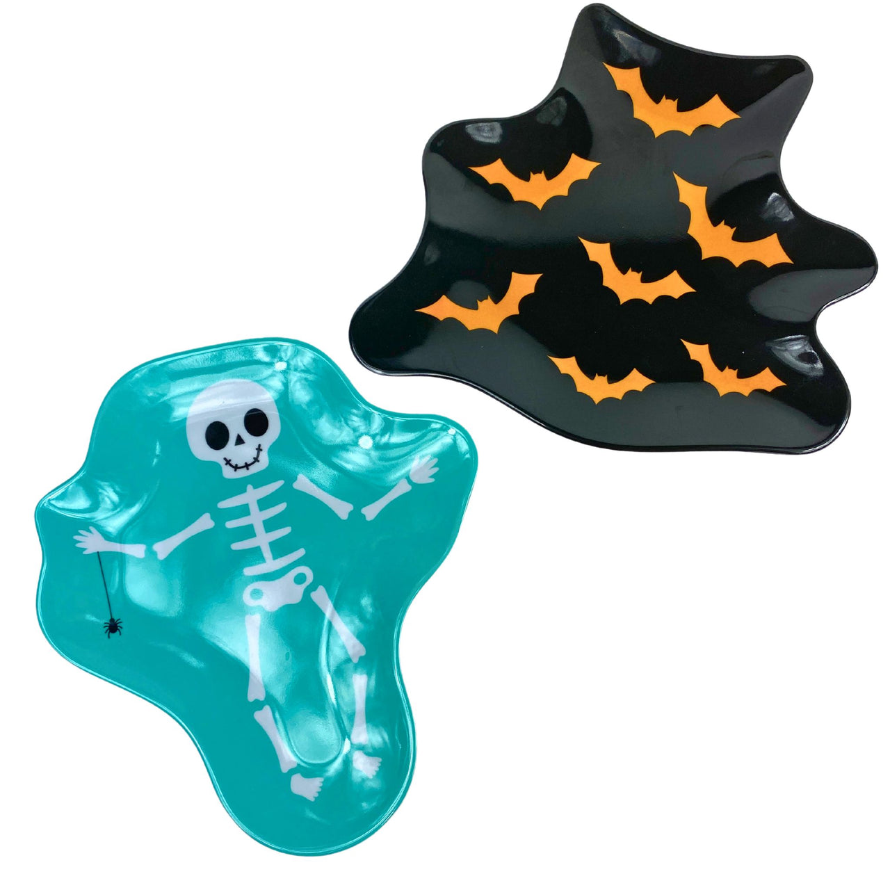 Spooky Plates Bat & Skeleton 