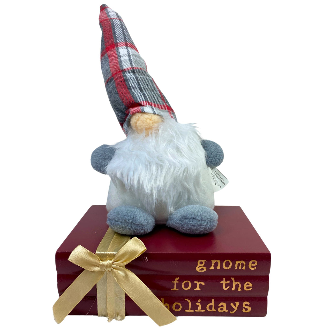 Happy Holidays Gnome Book Sign for Decoration