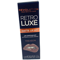 Thumbnail for Revolution Retro Luxe Matte Lip Kit Lip Contour Kit Lip Pencil & Liquid Lipstick TREASON