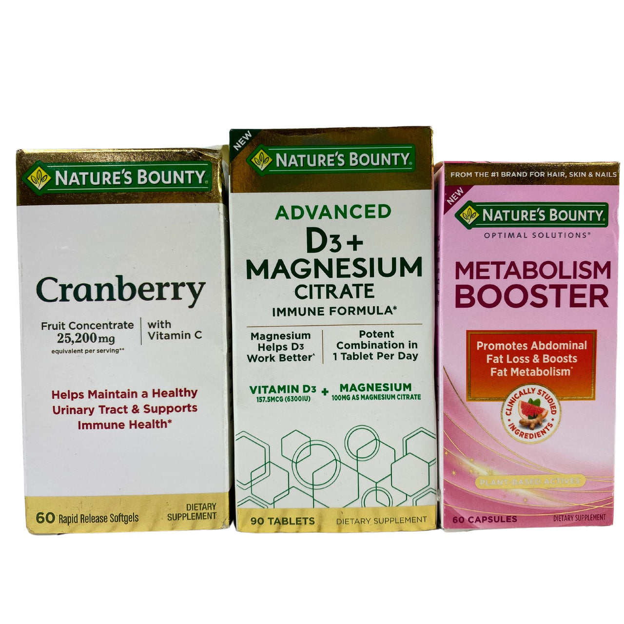 Nature's Bounty Mix - Metabolism Booster, Cranberry & D3+ Magnesium Citrate