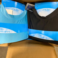 Thumbnail for Adult Long Sleeve Swim Shirt Black & Blue Assorted Sizes UPF 50+ Sun Protection