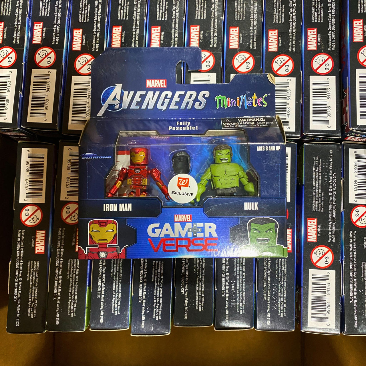 Marvel Avengers Minimates Iron Man & Hulk Gamer Verse Fully Poseable 