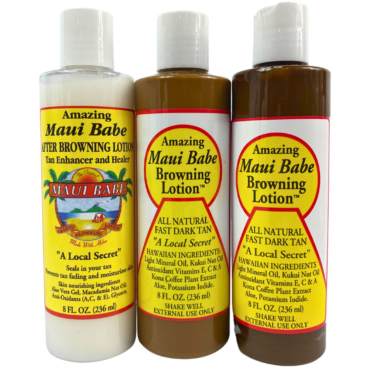 Amazing Maui Babe Assorted Browning Lotion & Tan Enhancer & Healer 