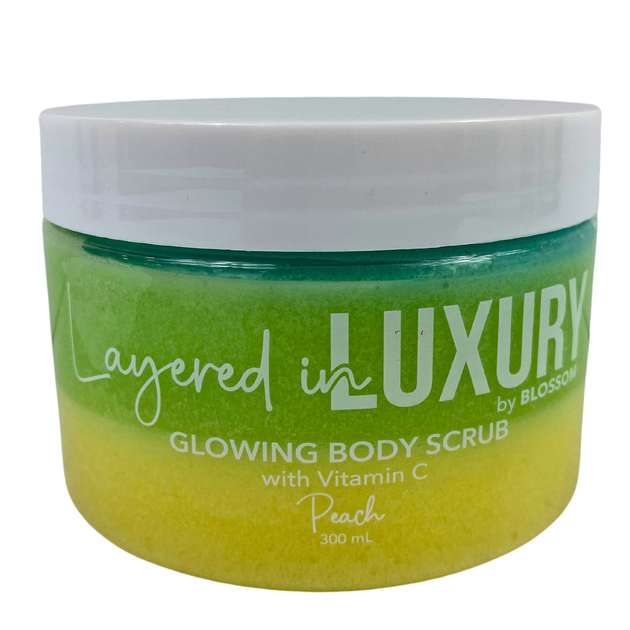 Layered in Luxury  by Blossom Glowing Body Scrub with Vitamin C Peach 