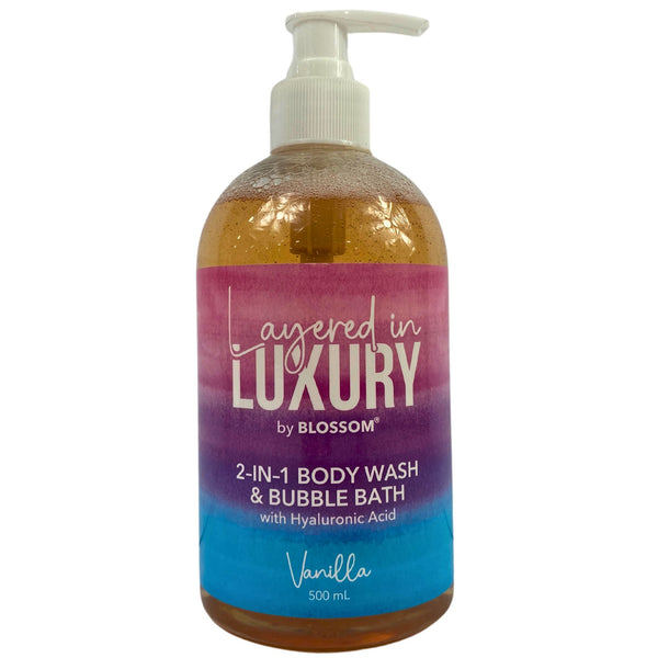 Layered in Luxury by Blossom 2-In-1 Body Wash & Bubble Bath 500mL