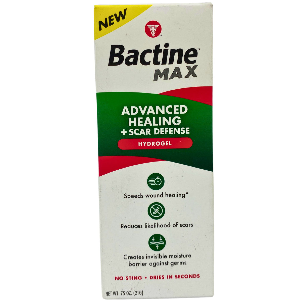 Bactine Max Advanced Healing + Scar Defense Hydrogel no sting dries in seconds