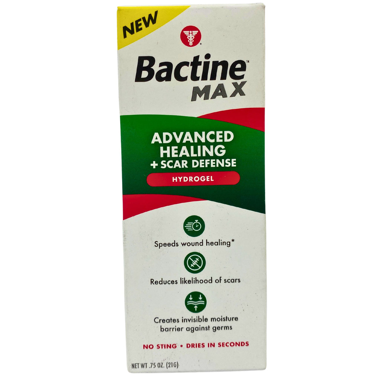 Bactine Max Advanced Healing + Scar Defense Hydrogel no sting dries in seconds