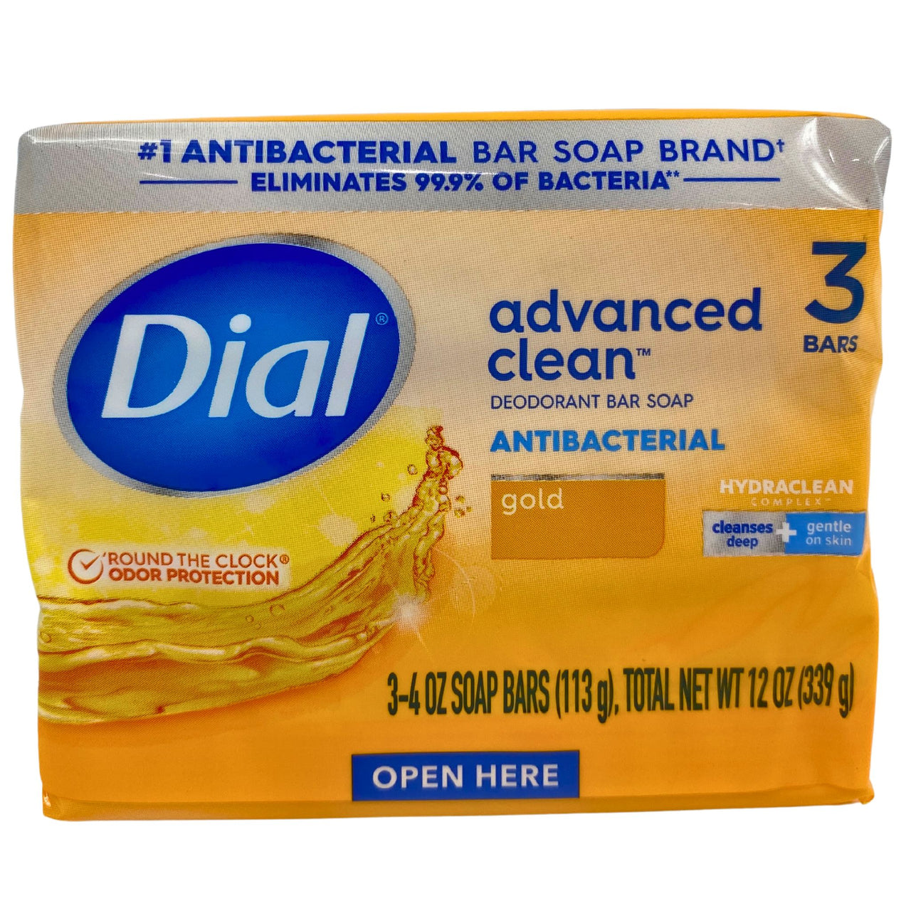 Dial Advanced Clean Deodorant Bar Soap Antibacterial Gold (48 Pcs Lot)
