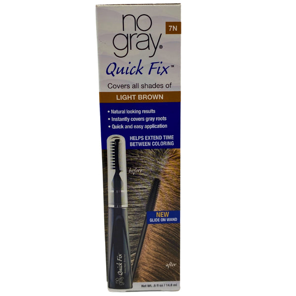 No Gray 7N Quick Fix Covers All Shades of Light Brown Glide on Wand 5OZ