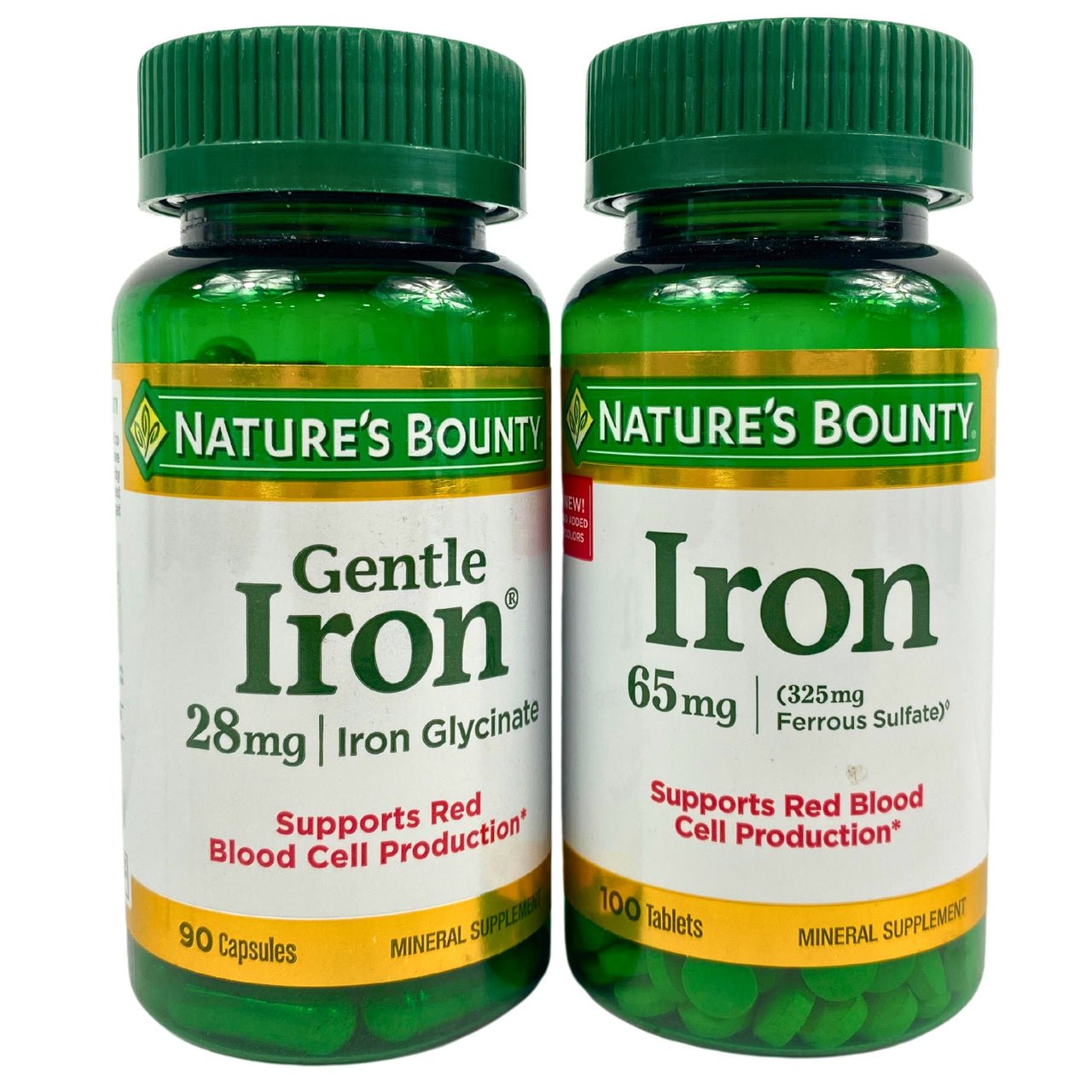 Nature's Bounty Gentle Iron & Iron Mineral Supplement Assorted Mix (40 Pcs Lot)