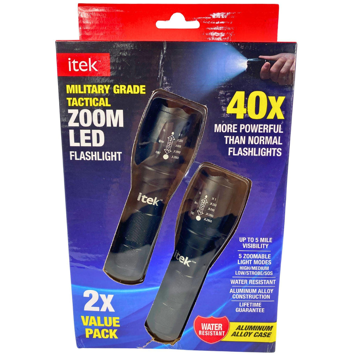 itek military grade tactical zoom led flashlight