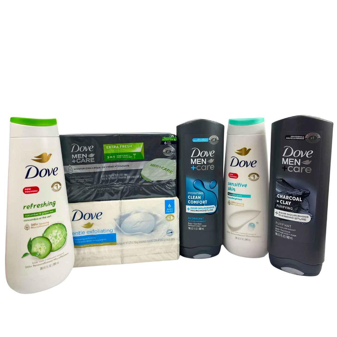 Dove Bars & Body Wash Assorted Mix for Men & Women