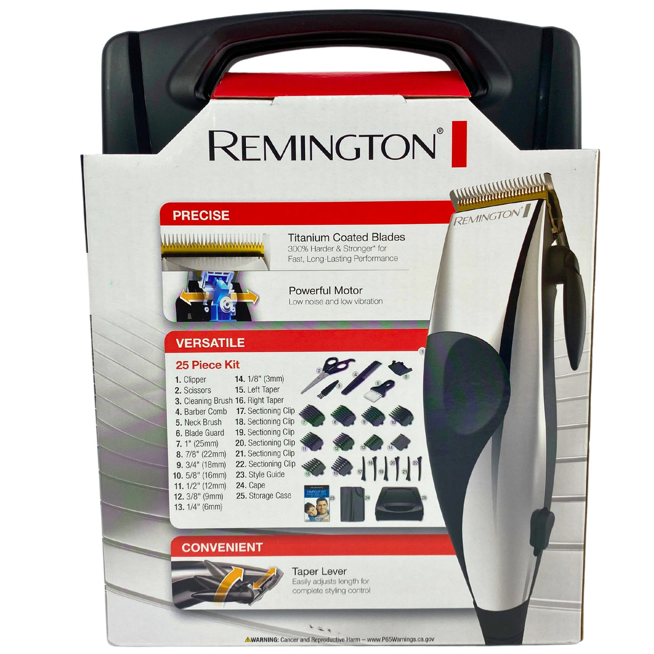 Remington Titanium Haircut Kit Titanium Coated Blades , Easy to Use , Powerful Motor Includes 25pcs (30 Pcs Lot)