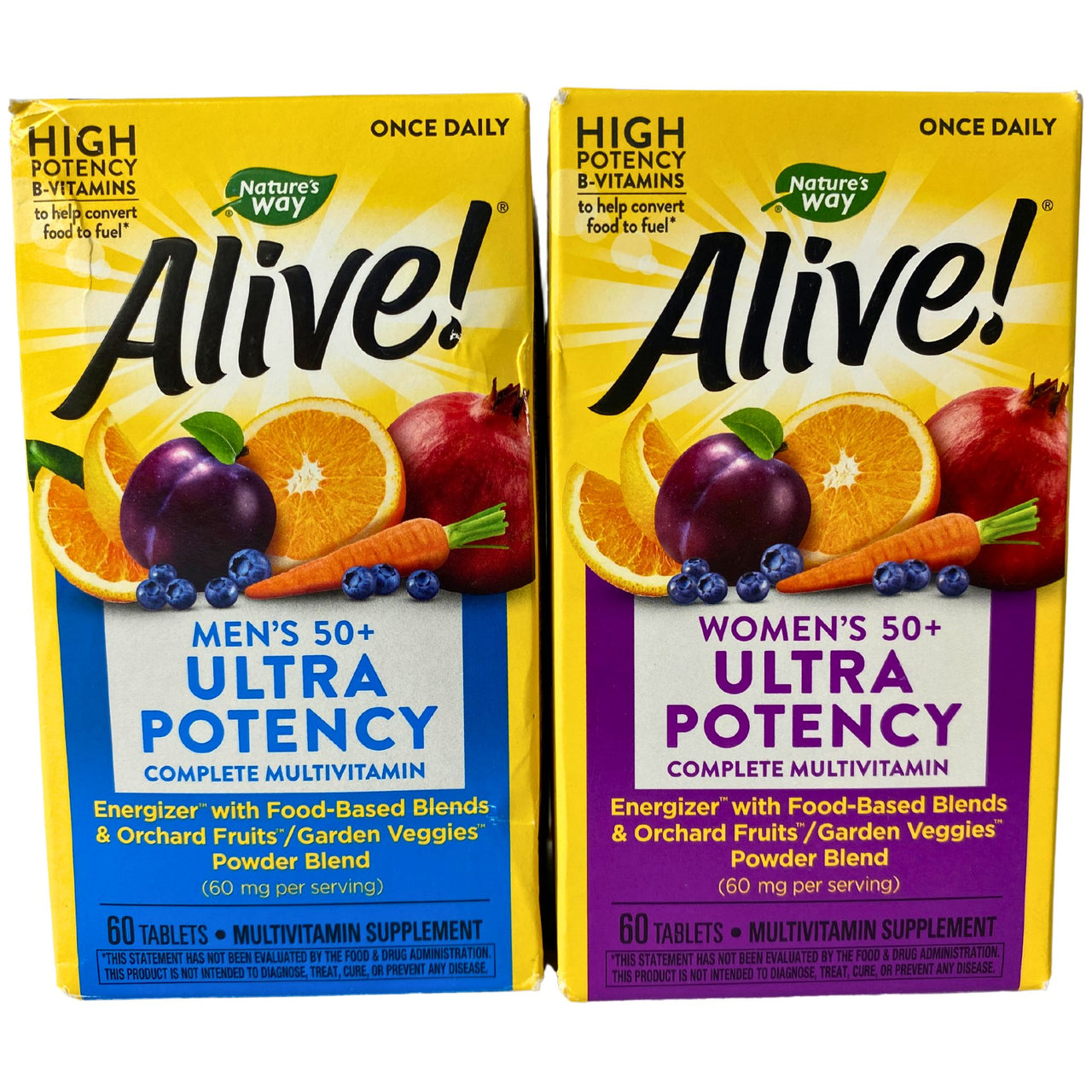 Alive Women's & Men's 50+ Ultra Potency Complete Multivitamin Supplement 
