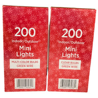 Thumbnail for Holiday Style Indoor/Outdoor Mini Lights Clear & Multi Color Bulbs 