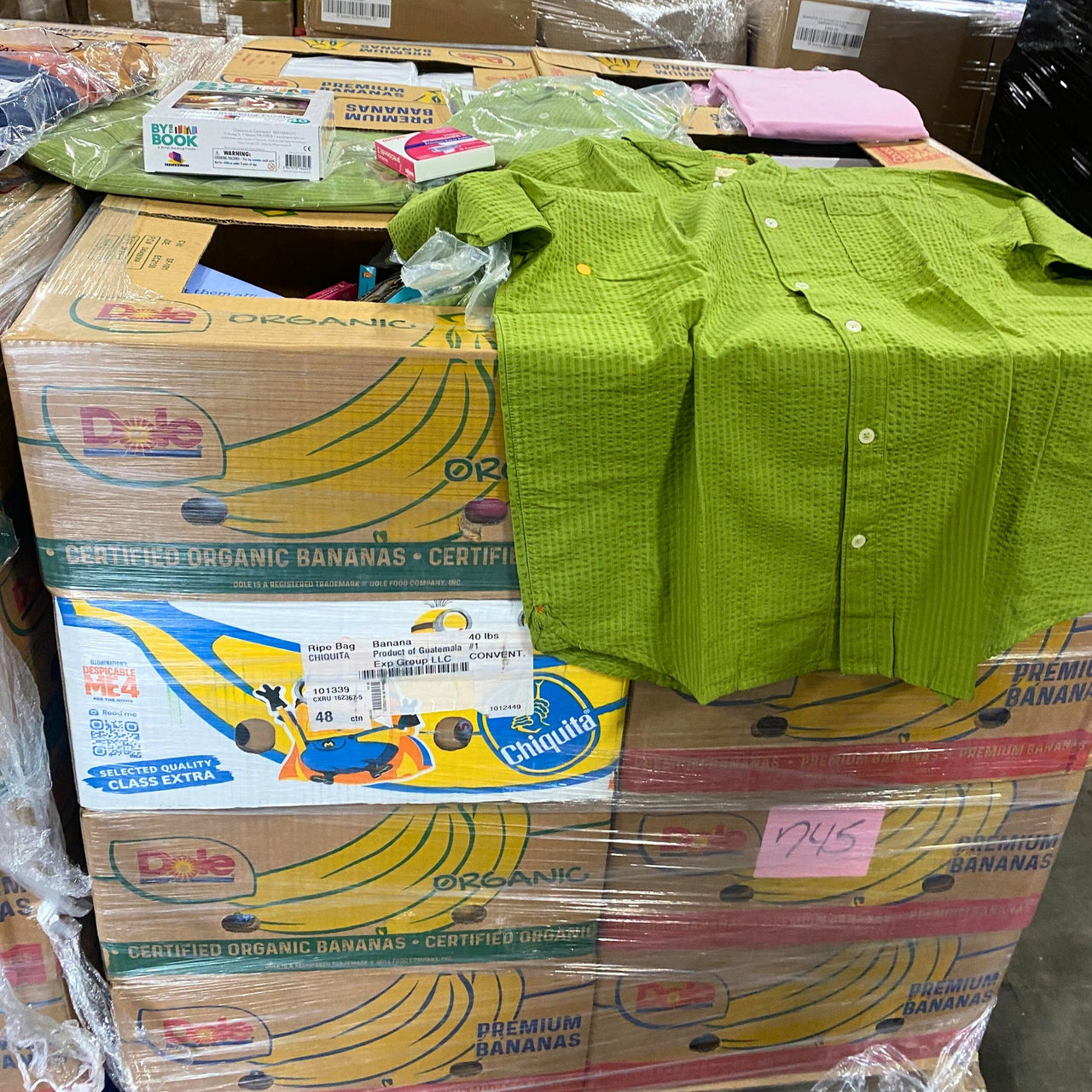 KB- BANANA BOX GENERAL MERCHANDISE (Unmanifested Pcs Per Palllet)