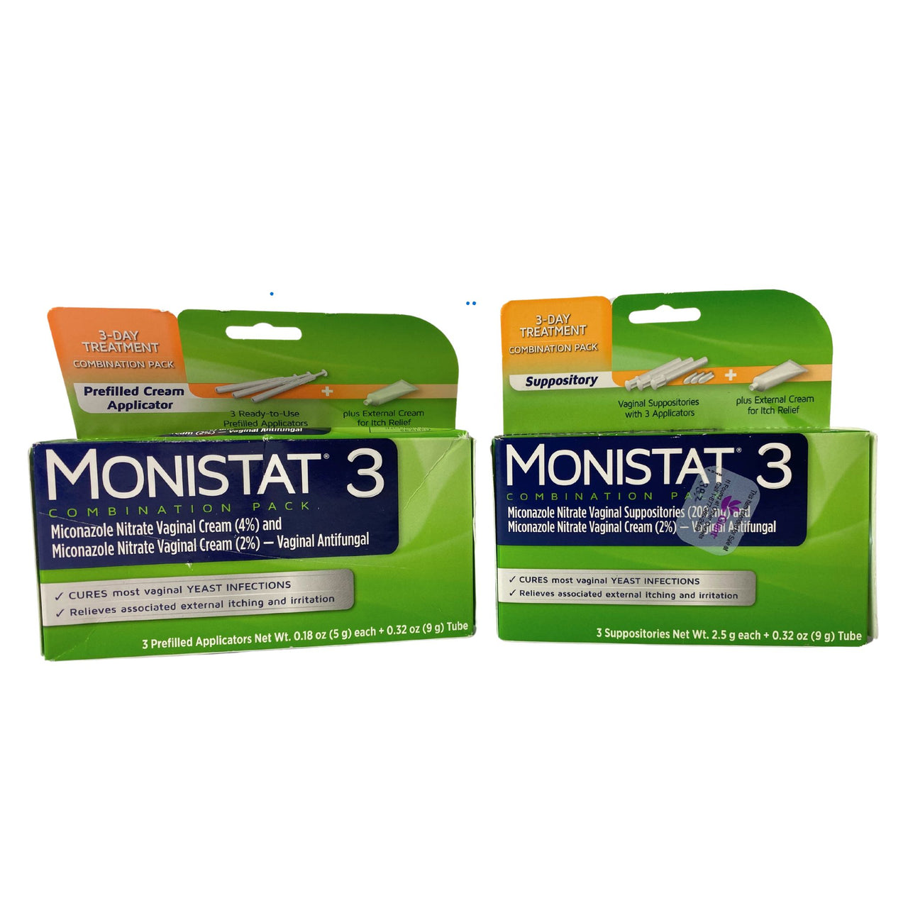 Monistat 3 Mix includes Vaginal Creams & Suppositorys