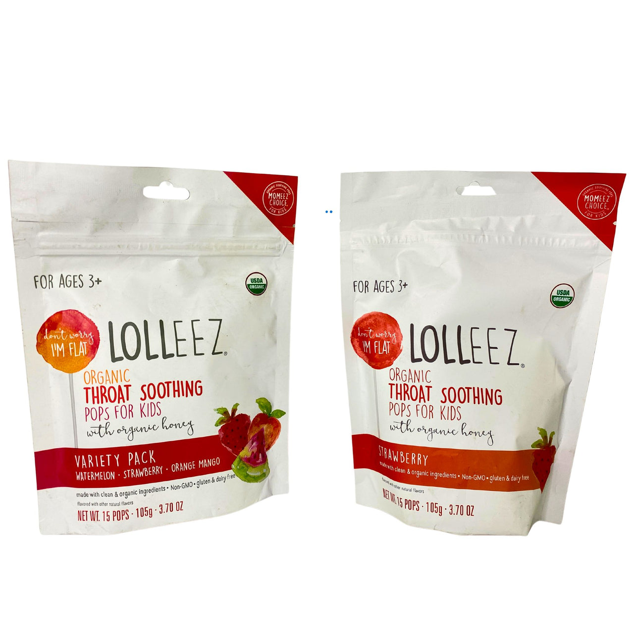 LOLLEEZ Organic Throat Soothing Flat Pops for Kids