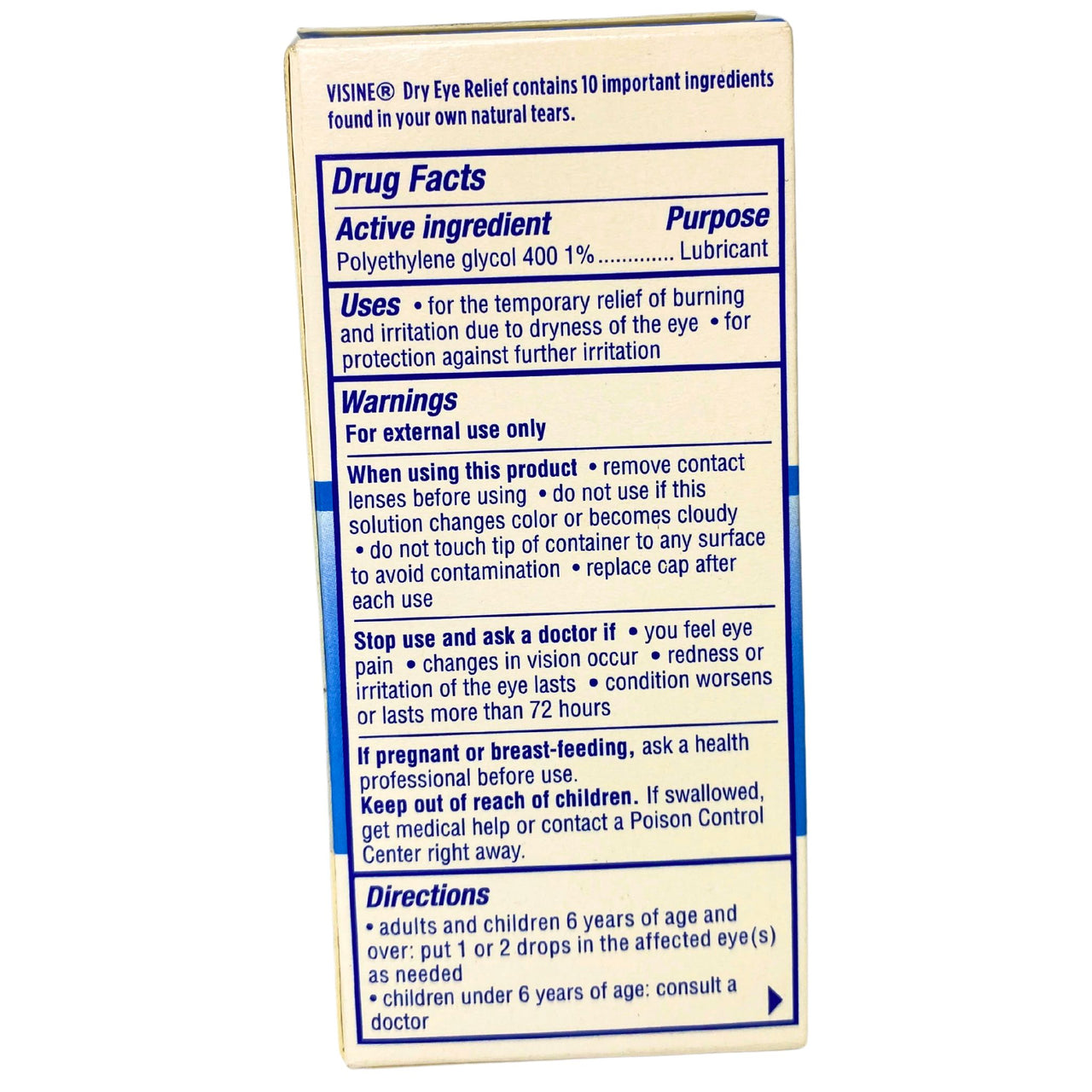 Visine Dry Eye Relief Moisturizes + Soothes Dry , Gritty Eyes Designed to Work Like Real Tears