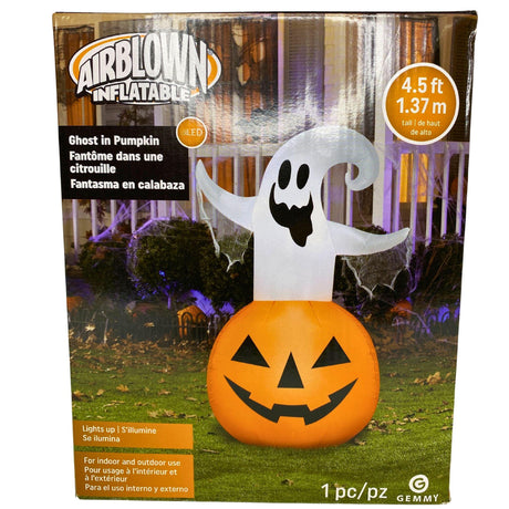 AirBlown Inflatable Ghost In Pumpkin LED for indoor & outdoor use 4.5FT