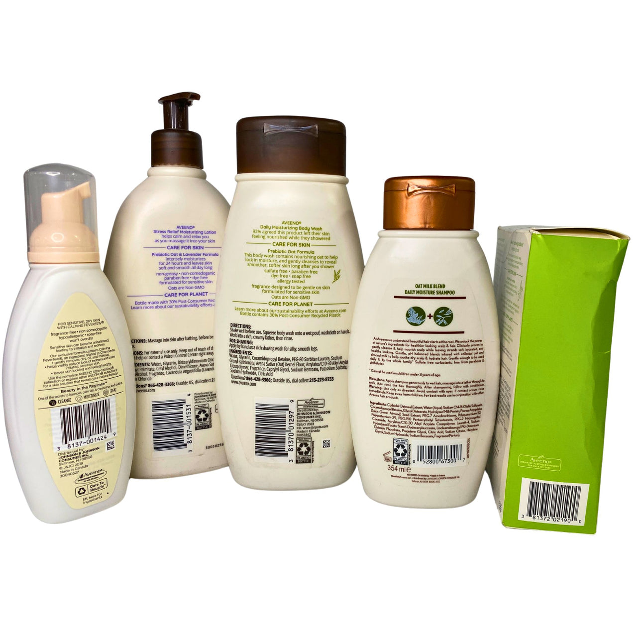 Aveeno Mix includes Body Wash,Cleanser,Shampoo,Lotion