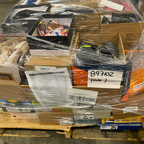 Pallet of Assorted Shoes of Different Brands And Sizes