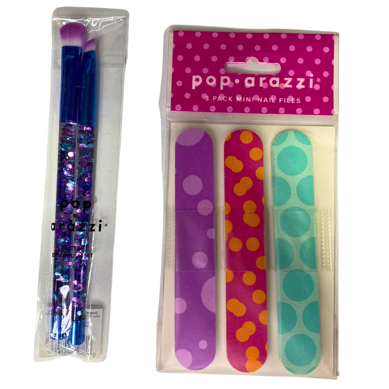 Poparazzi Mix Includes Eye Shadow Palettes , Mini Nail Files 3 Pack & Glitter Eye Brushes