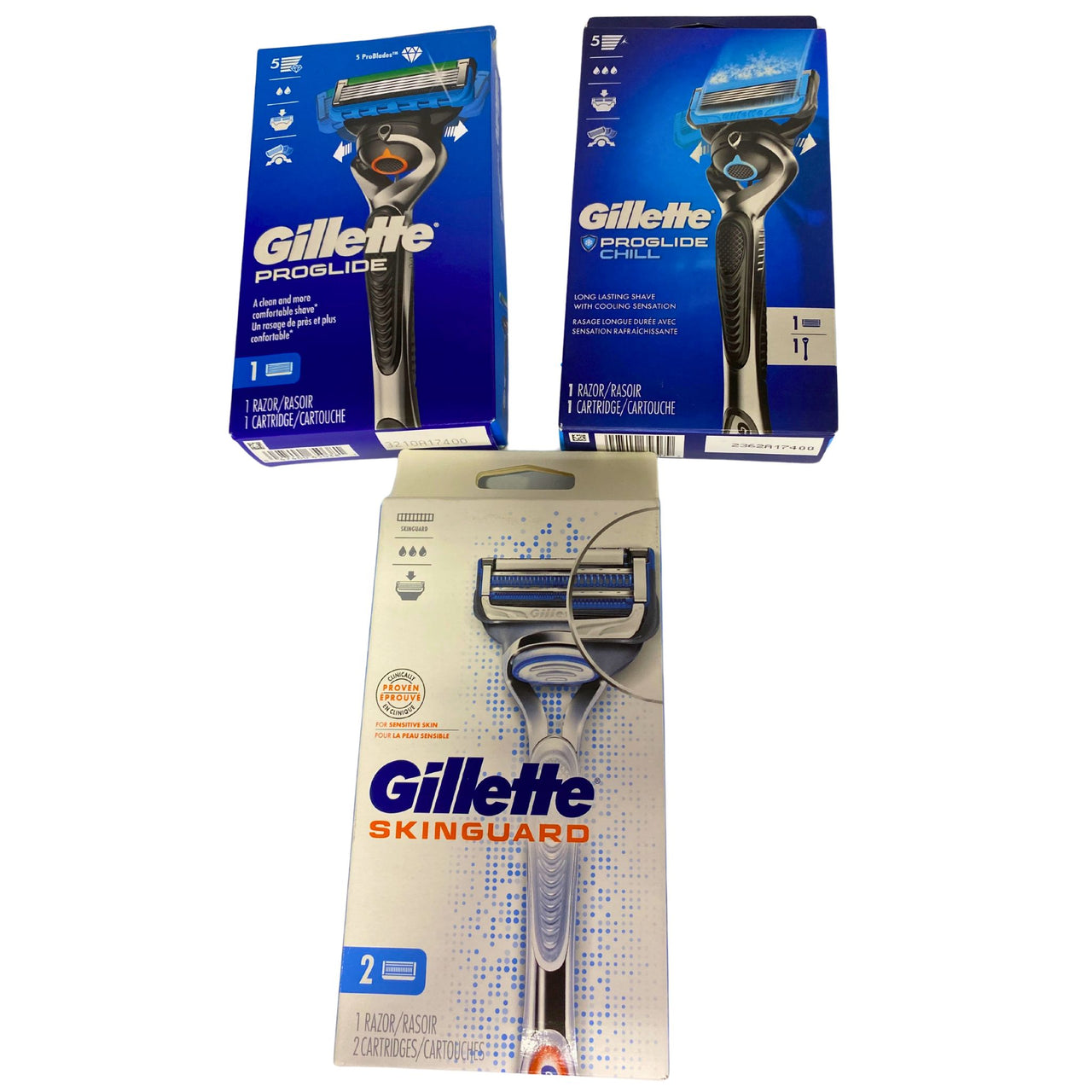 Gillette Razors include Gillette Skinguard , Gillette ProGlide Chill , Gillette ProGlide (38 Pcs Lot)